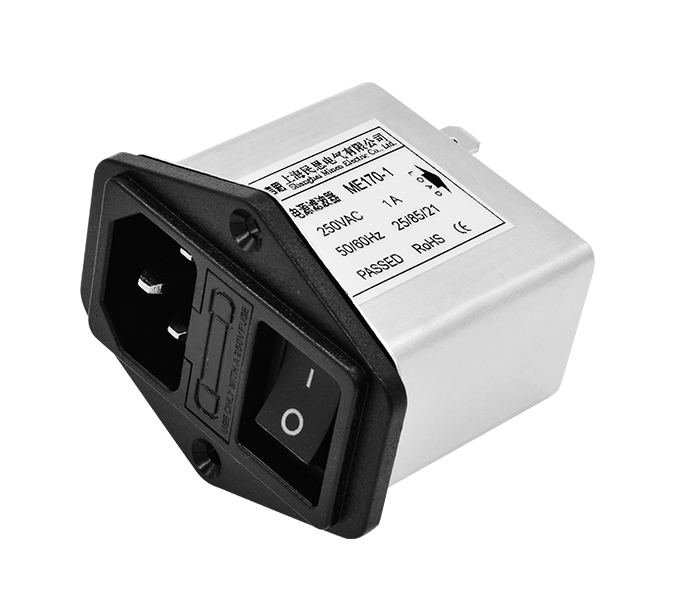 ME170系列单保险管及开关型IEC插座电源滤波器